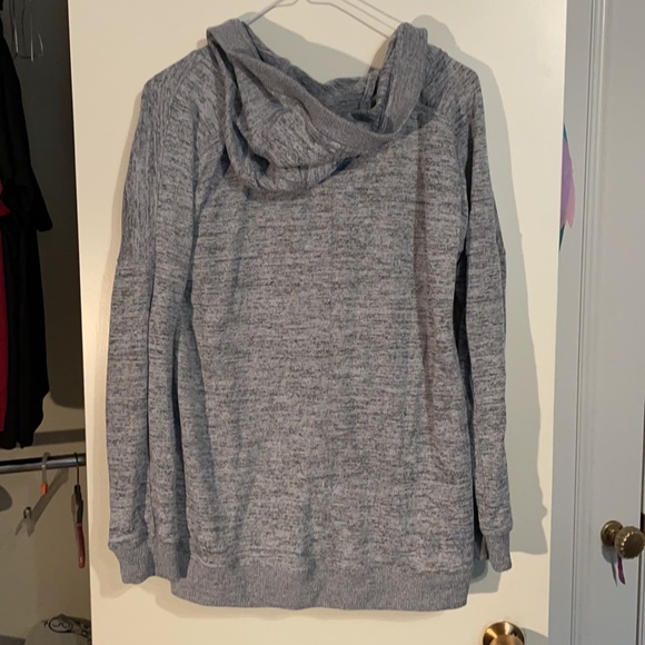 Grey heather open-front hooded cardigan - Picture 4 of 4